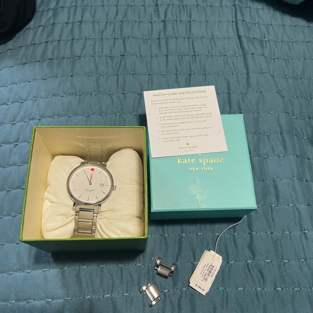 Used great condition, Kate spade watch silver tone